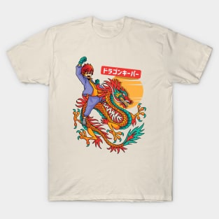 Cool Anime Boy Riding a Dragon T-Shirt